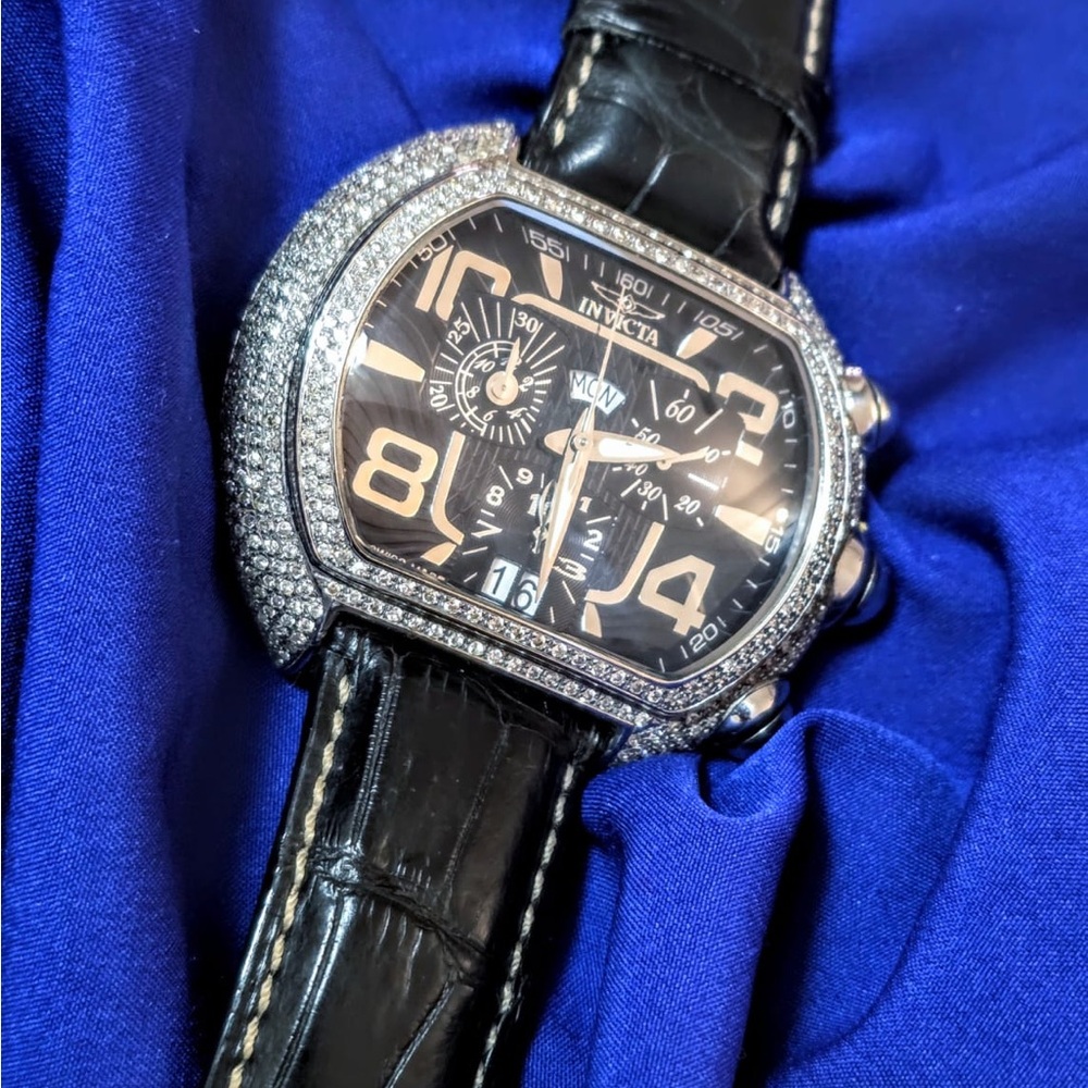 Invicta Grand Horizon Rare Collectible 3.4 CT Diamonds Swiss Chrono Mens Watch - Picture 3 of 10